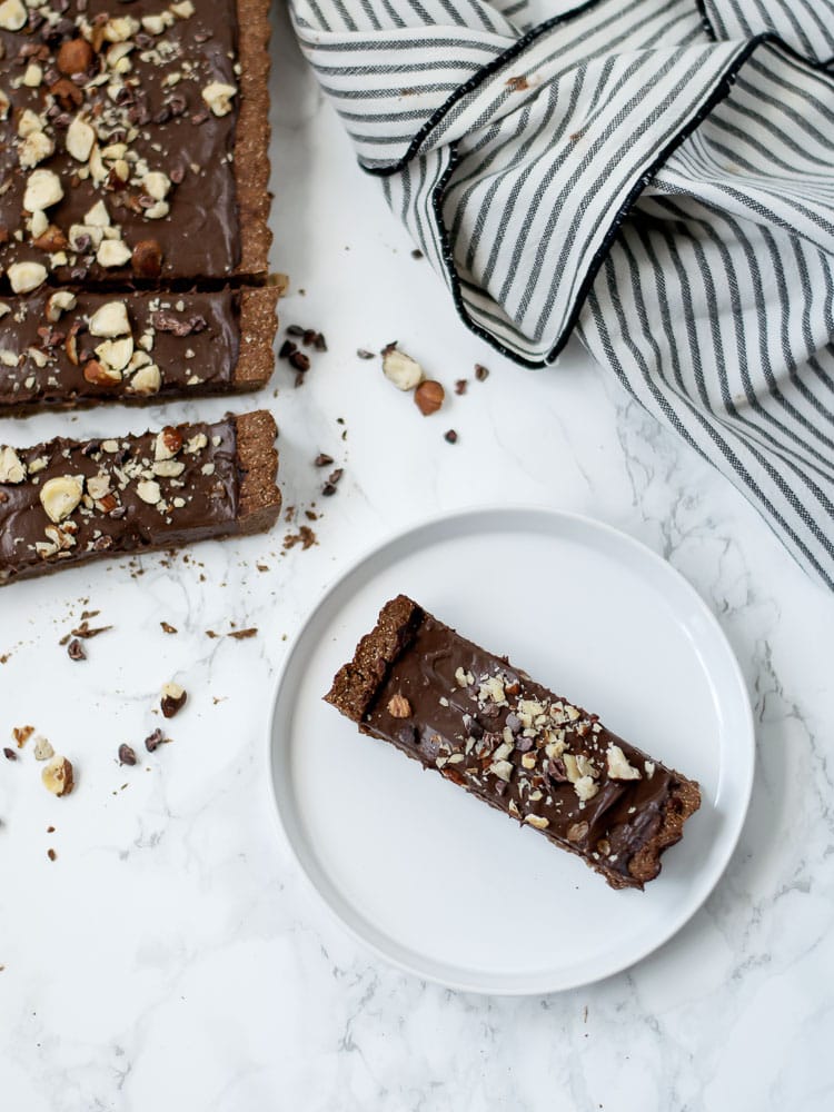 Tarte de chocolate e avelãs