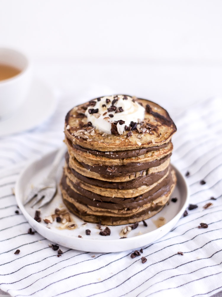 Panquecas abóbora com recheio de chocolate