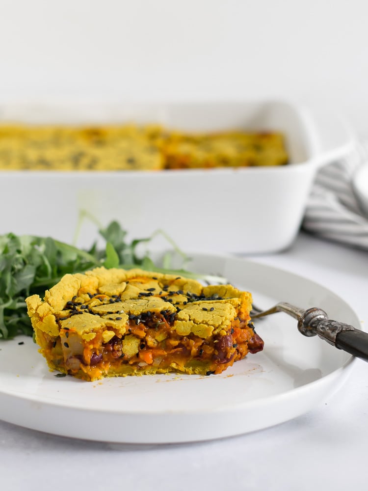 Torta vegan de grão com chilli