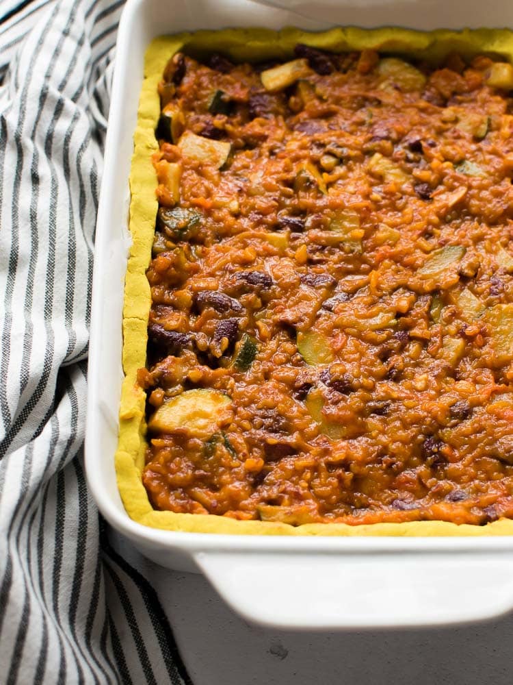 Torta vegan de grão com chilli