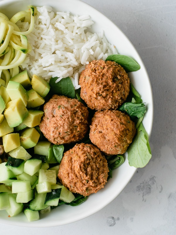 Almôndegas de lentilhas no forno
