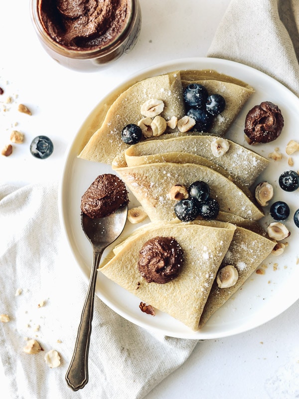 Crepes de Aveia com Nutella Vegan