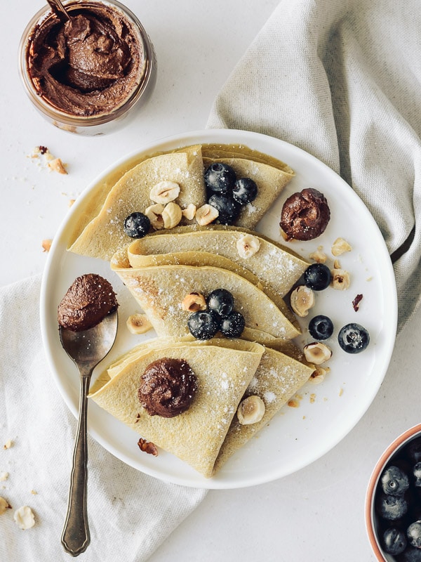 Nutella Vegan com crepes de aveia