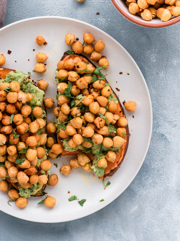 Tosta de batata doce com grao