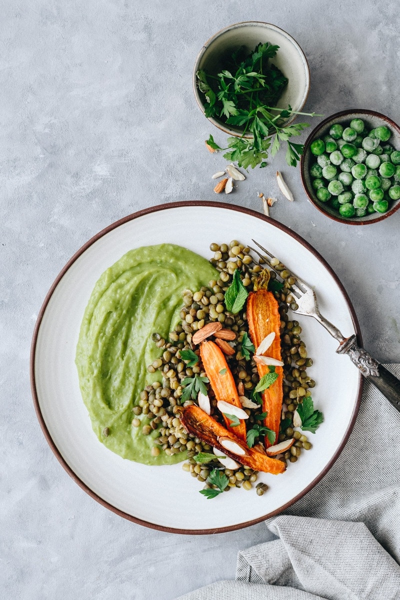 Salada de Lentilhas com Puré de Ervilhas-2