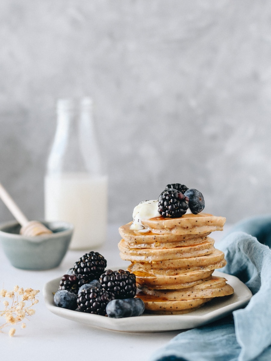 Panquecas de espelta e papoila