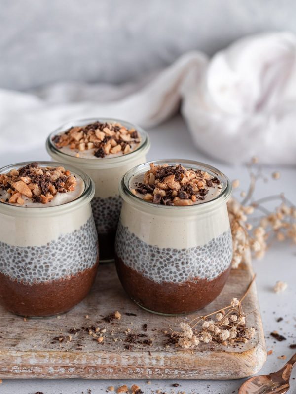 Pudim de chia tiramisu