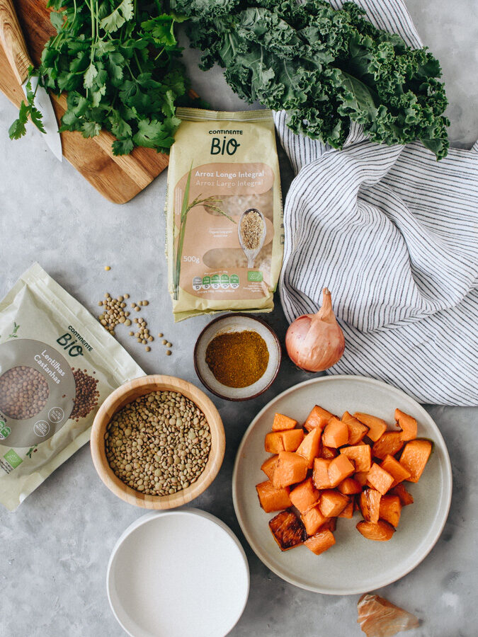 Caril de Lentilhas ingredientes