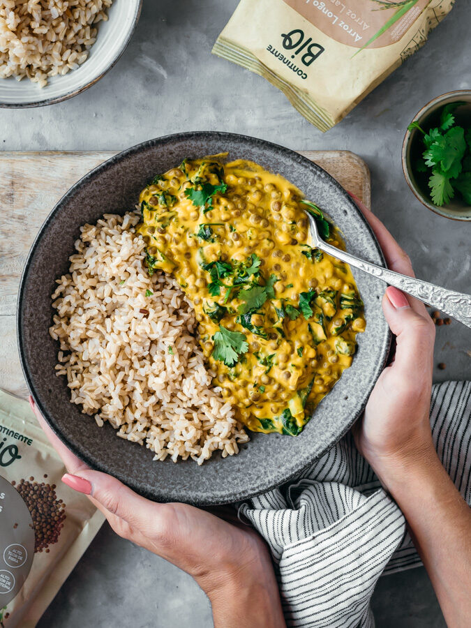 Caril de Lentilhas com Abobora