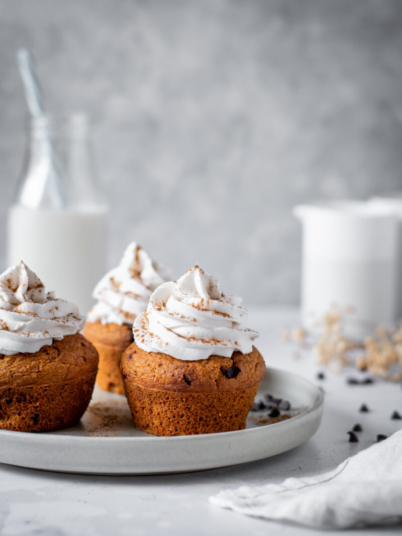 Muffins Saudáveis de abóbora e chocolate