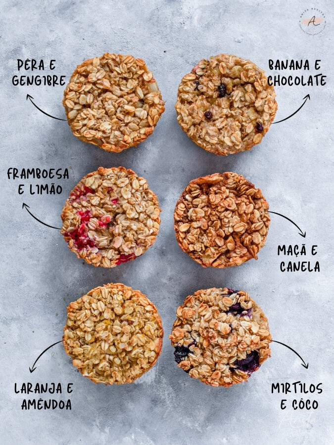 Topping papas de aveia no forno