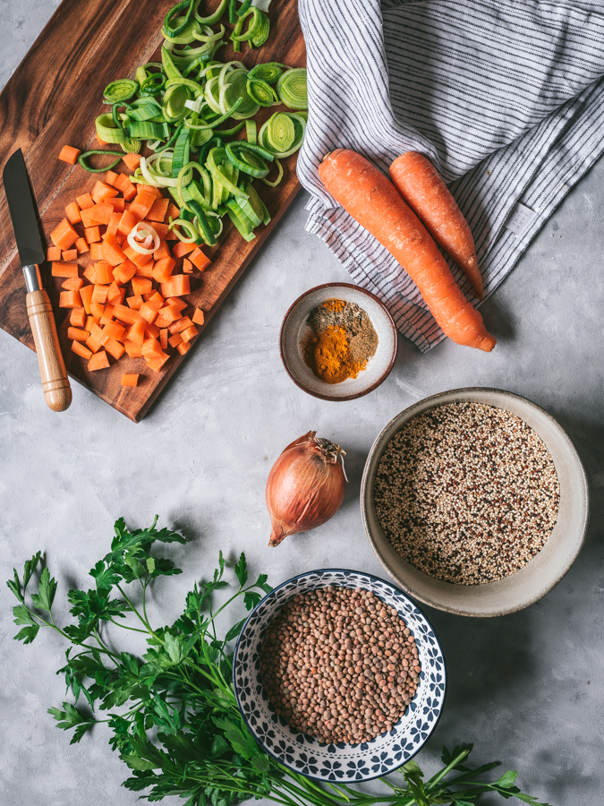 Ingredientes sopa de lentilhas