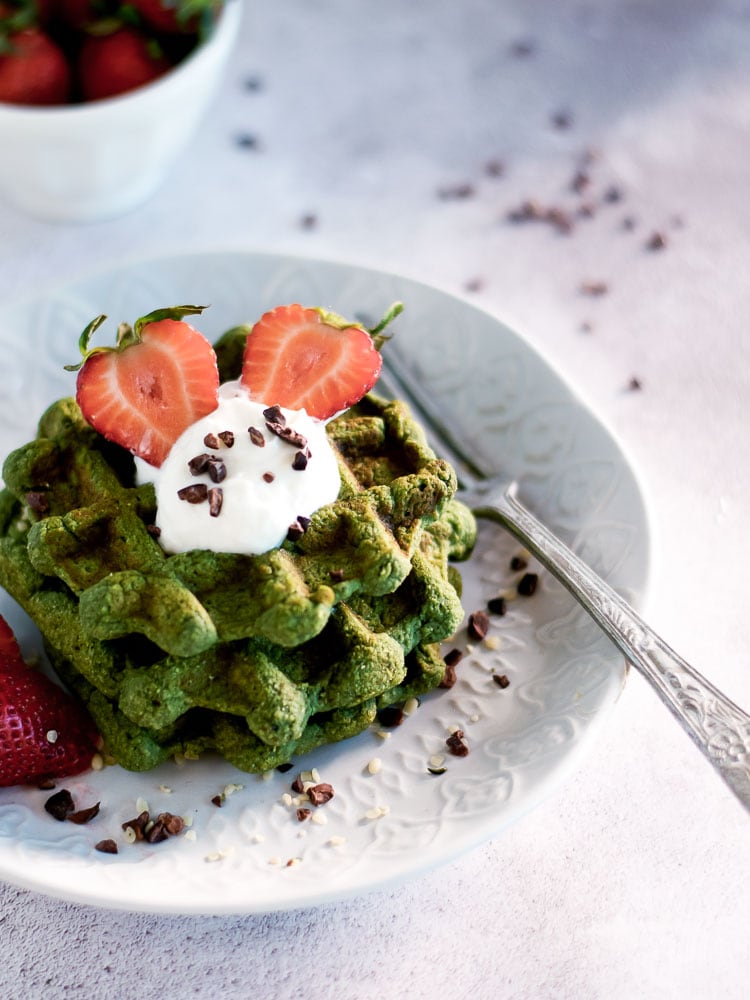 Waffles proteicas verdes