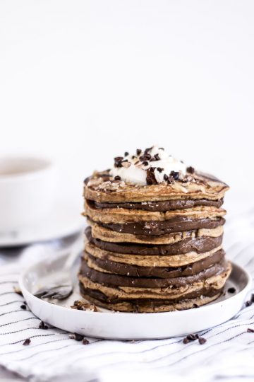 Panquecas abóbora com recheio de chocolate