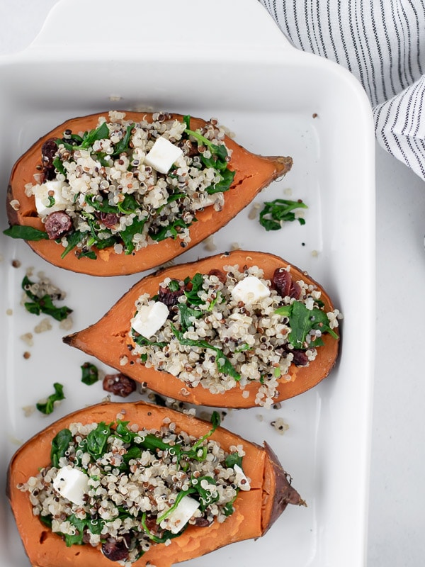 Batata doce recheada com quinoa