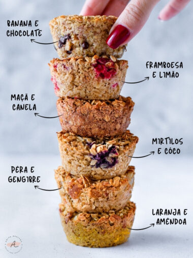 Copos de aveia toppings